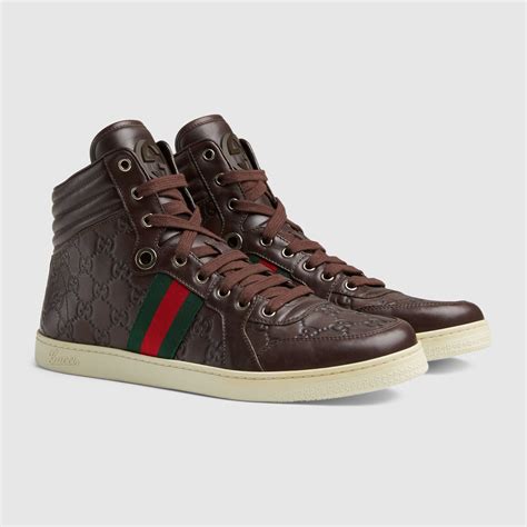 gucci high tops mens|gucci leather high top sneaker.